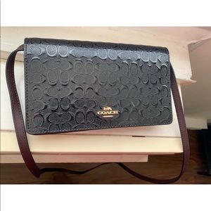 Crossbody Black and Burgandy purse